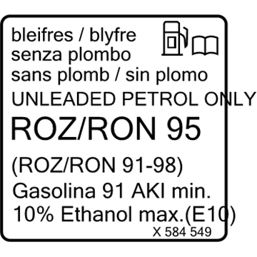 BMW 71227509290 Label "Premium Fuel Unleaded"