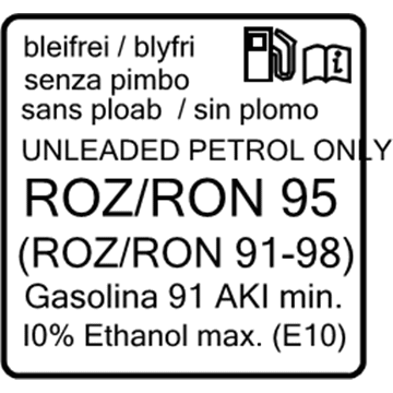 BMW 71227633779 Plate, Super Unleaded Petrol 89(Aki)