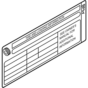 BMW 71246781271 Label "Tire Pressure"