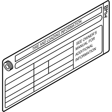 BMW 71246875435 LABEL "TIRE PRESSURE"